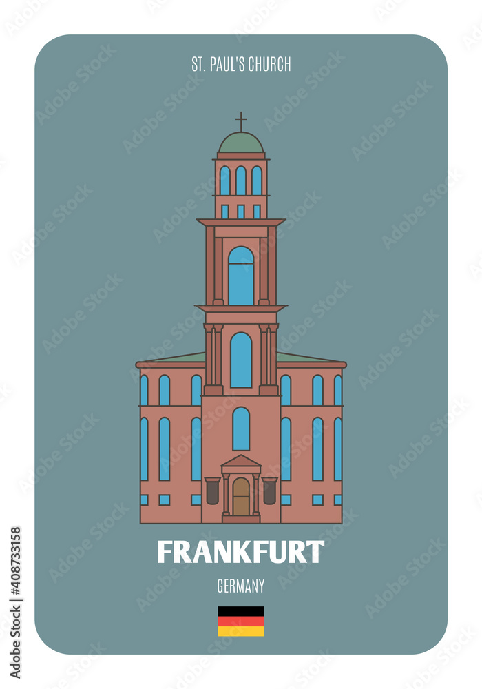 St. Paul's Church, in Frankfurt, Germany. Architectural symbols of European cities