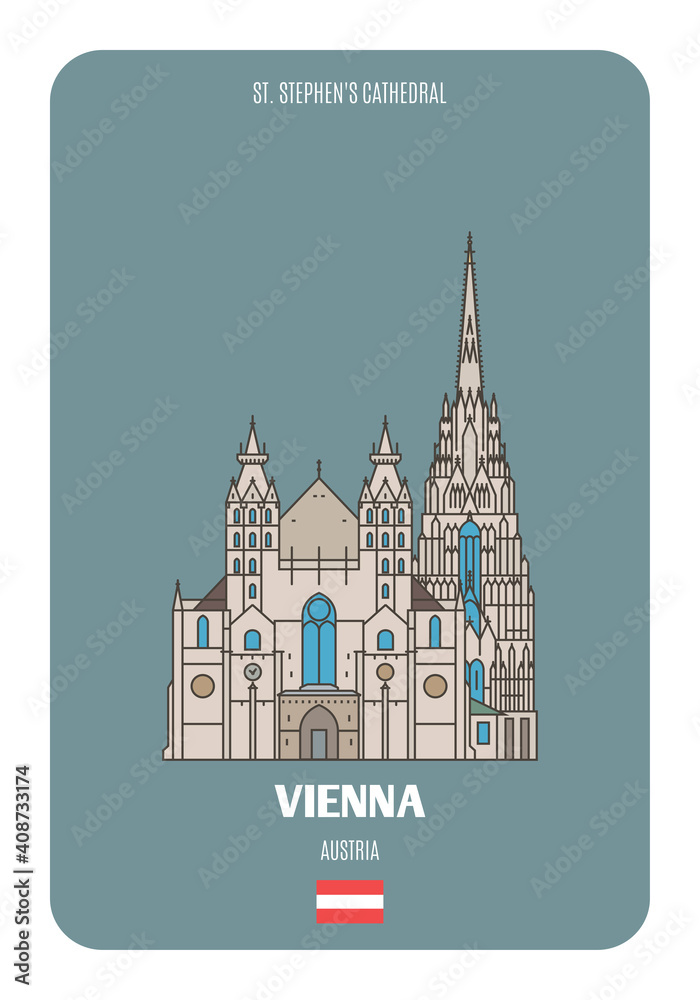 St. Stephens Cathedral in Vienna, Austria. Architectural symbols of European cities