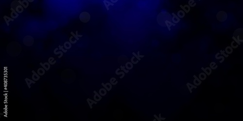 Dark BLUE vector background with spots. © Guskova