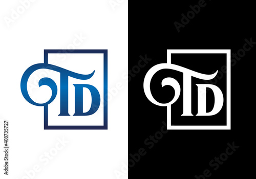 Initial Monogram Letter T D Logo Design Vector Template. T D Letter Logo Design