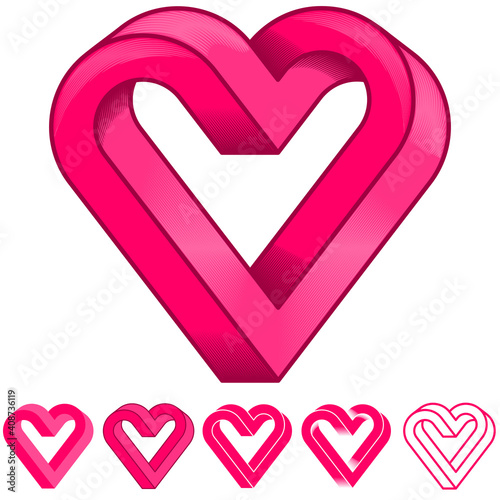 Illustration of an impossible geometry figure with a heart shape