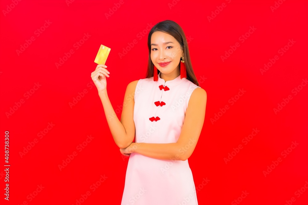 Portrait beautiful young asian woman with credit card Portrait beautiful young asian woman with credit card