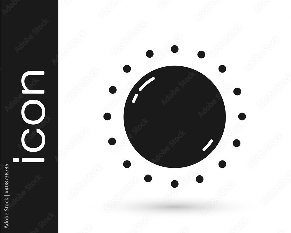 Black Sun icon isolated on white background. Vector. Black Sun icon isolated on white background. Vector.