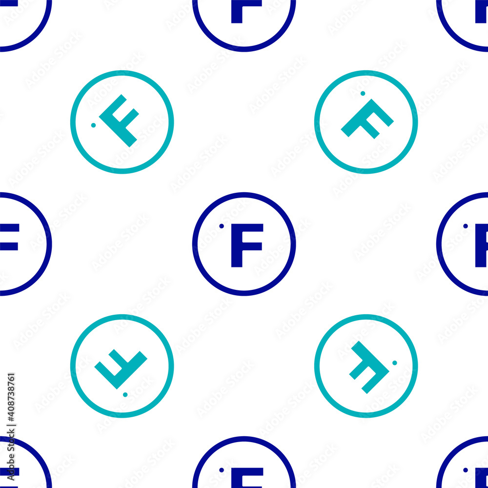 Blue Fahrenheit icon isolated seamless pattern on white background. Vector. Blue Fahrenheit icon isolated seamless pattern on white background. Vector.