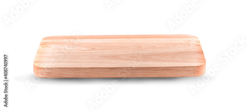 Wood cutting board isolated white background