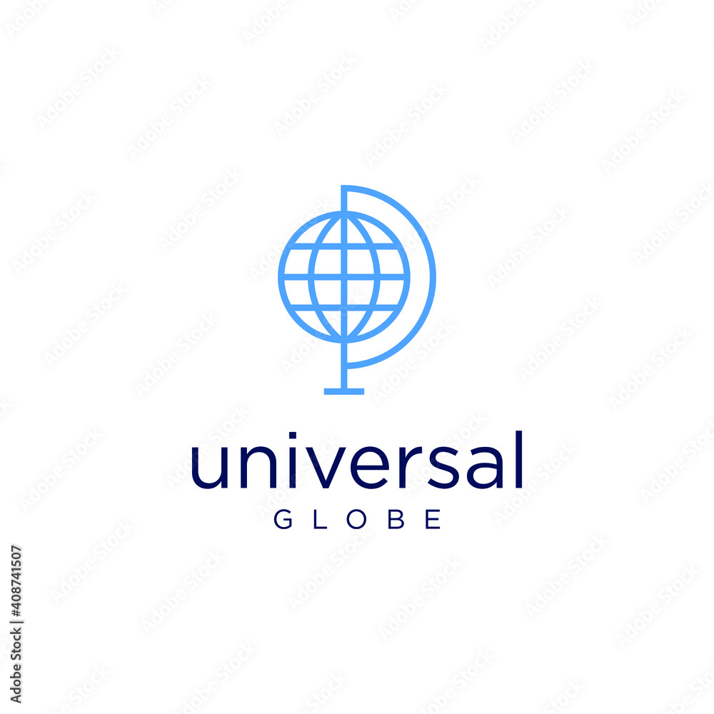 globe logo vector with modern simple design and blue color globe logo vector with modern simple design and blue color