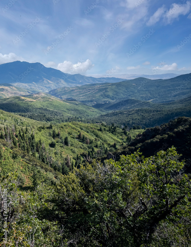 Impressive mountain top views of the Uinta National Forest in Utah