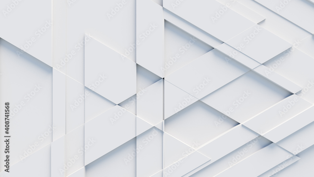 White tech background, with a geometric 3D structure. Clean, minimal design with simple futuristic forms. 3D render White tech background, with a geometric 3D structure. Clean, minimal design with simple futuristic forms. 3D render