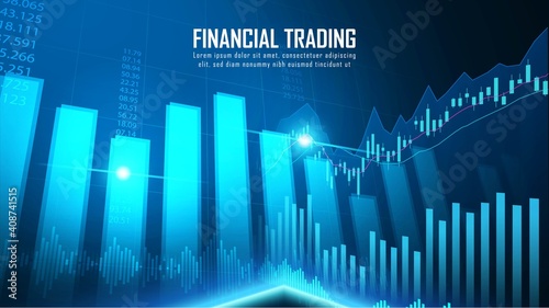 Stock market or forex trading graph in graphic concept suitable for financial investment or Economic trends business idea and all art work design. Abstract finance background. Vector illustration