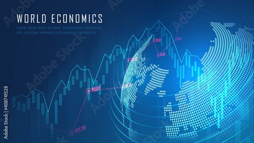 Global financial in graphic concept suitable for global financial investment or Economic trends business idea and all art work design. Abstract finance background. Vector illustration