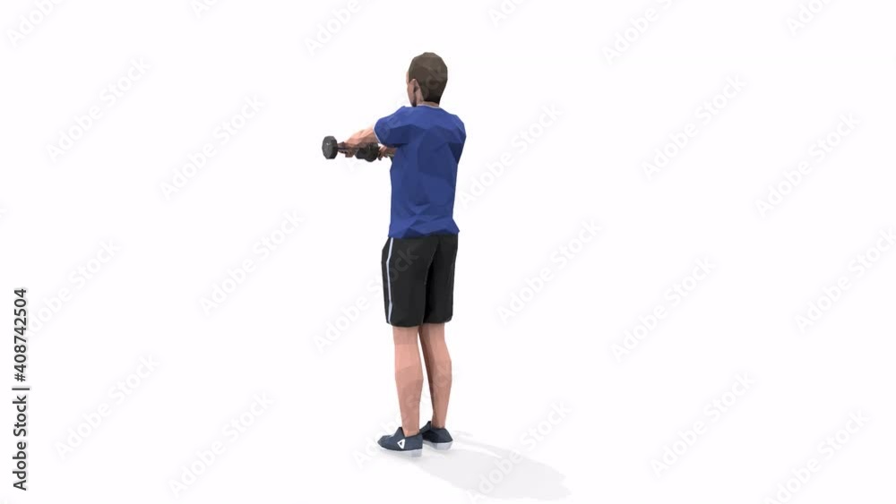 Man exercise animation 3d model on a white background in the blue t-shirt. Low Poly Style
Turntable camera view.
Man exercise animation 3d model on a white background in the blue t-shirt. Low Poly Style
Turntable camera view.