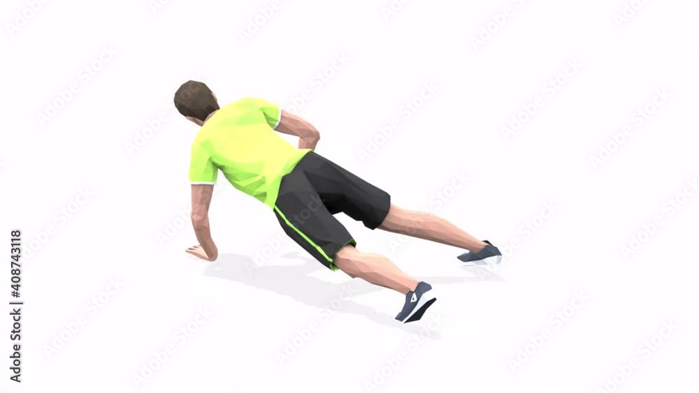 Man exercise animation 3d model on a white background in the yellow t-shirt. Low Poly Style
Turntable camera view. Man exercise animation 3d model on a white background in the yellow t-shirt. Low Poly Style
Turntable camera view.