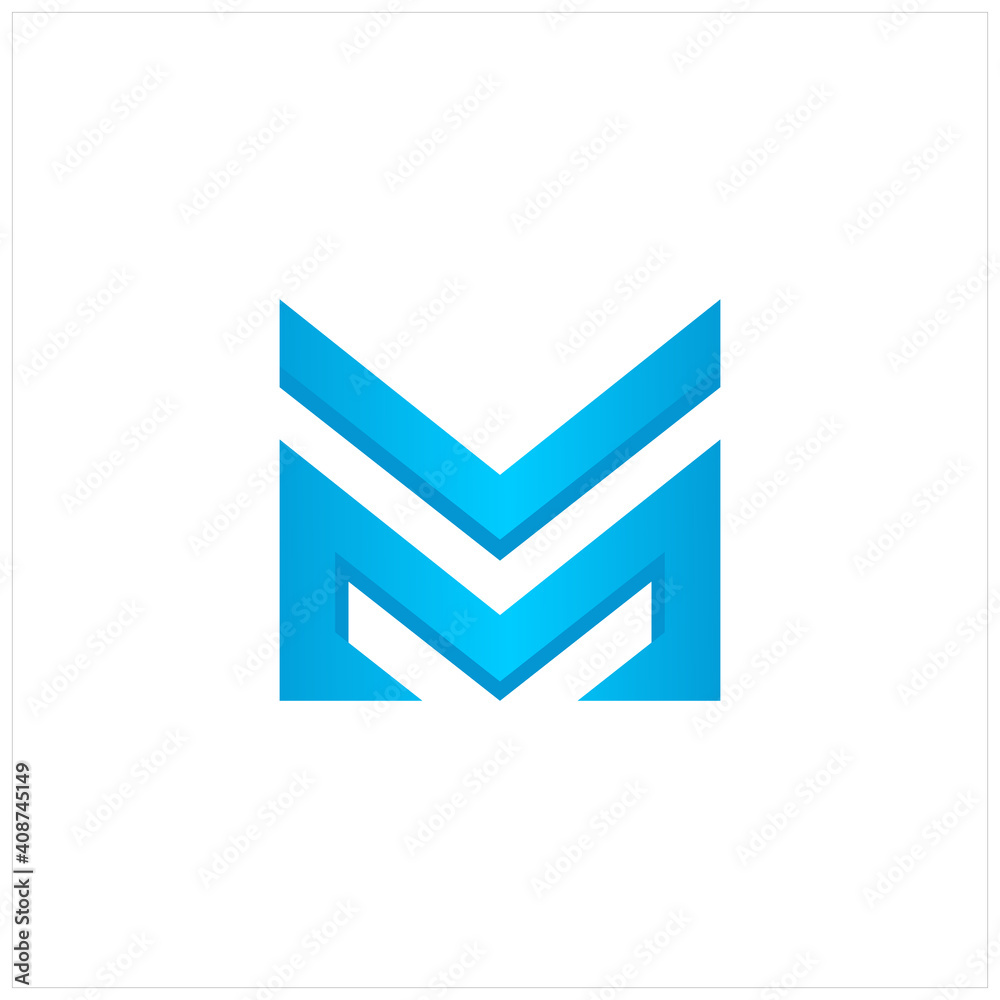 elegant and luxury letter M geometry logo design graphic