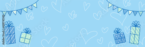 whiteday　ホワイトデー　ハート　バナー　POP　横長