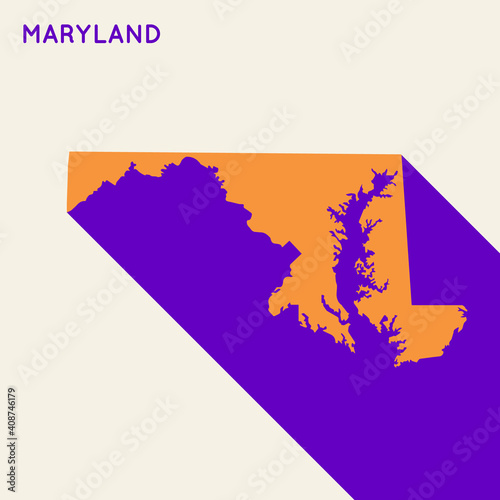 Maryland map state neo modernism bauhaus abstract brutalism bold retro geometric cover design vector illustration
