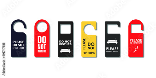 Door hanger flat element design. Do Not Disturb Sign. 