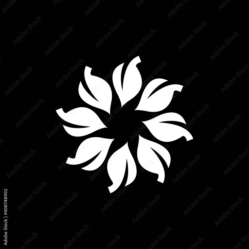 Obraz premium Leaf mandala logo design vector illustration, abstract circular leaf logo design template vector image, leaf logo image