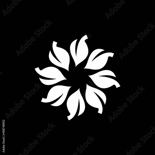 Fototapeta Naklejka Na Ścianę i Meble -  circular leaf silhouette logo design inspiration