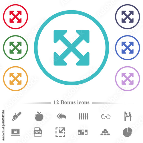 Resize full alt flat color icons in circle shape outlines