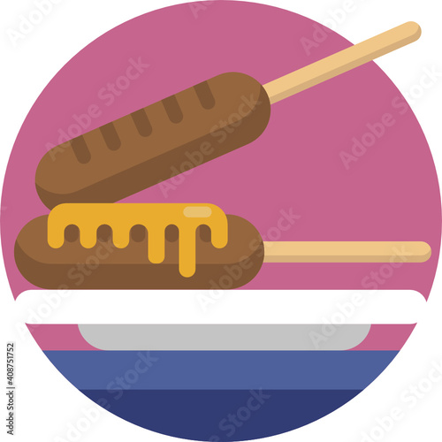 Food Icon. corndog outline icon.