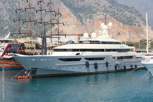 luxury yacht in the port © AlexXey