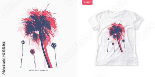 California graphic womens tee design, stylish print, vector illustration