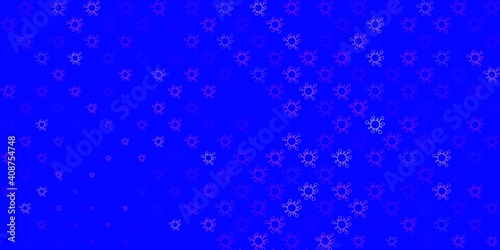 Light blue, yellow vector backdrop with virus symbols.