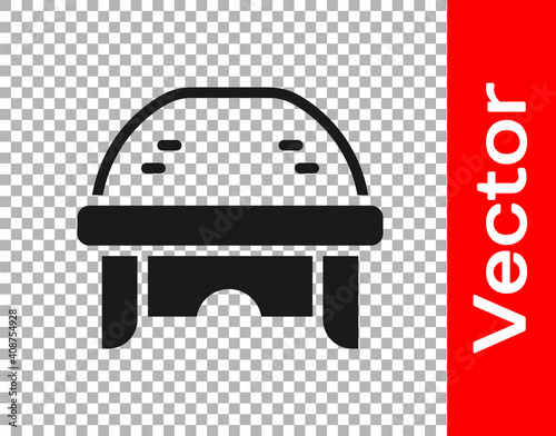 Canvas Print Black Hockey helmet icon isolated on transparent background