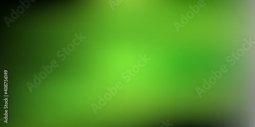 Dark green, yellow vector abstract blur layout.