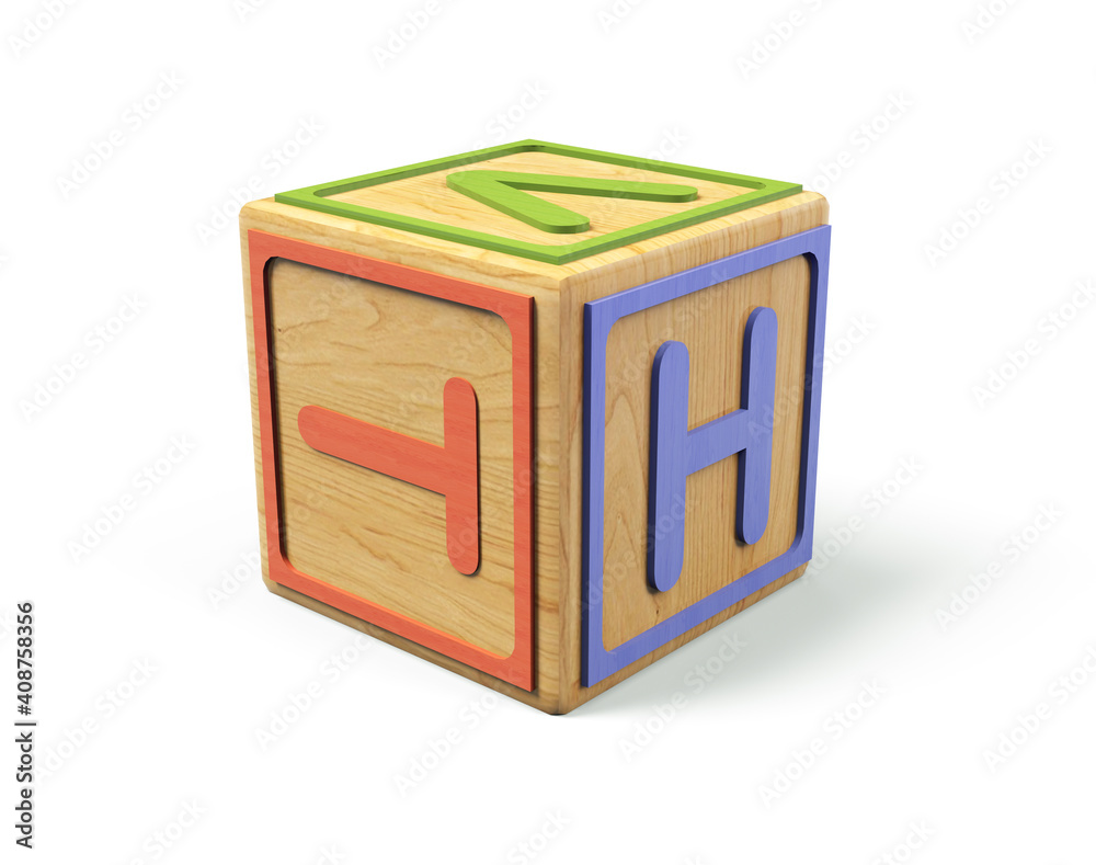 Obraz premium 3d render alphabet blocks childrens cube on white background