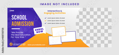 School education admission social media timeline cover and web banner
