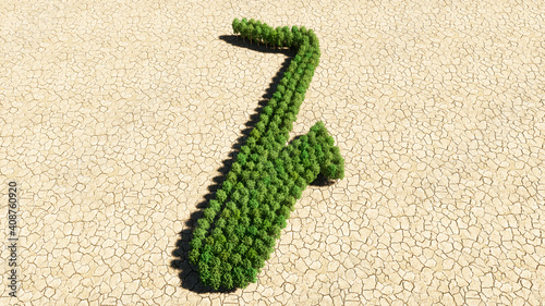 Canvas Print Concept or conceptual group of green forest tree on dry ground background, sign of saxophone