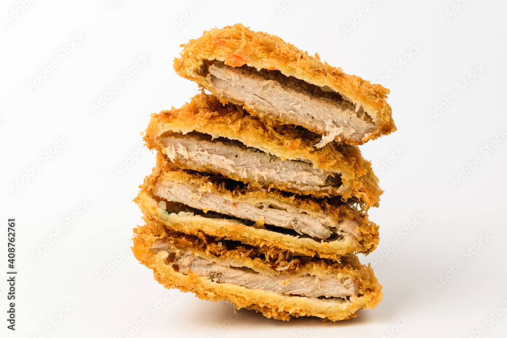 Pork cutlet on white background Pork cutlet on white background