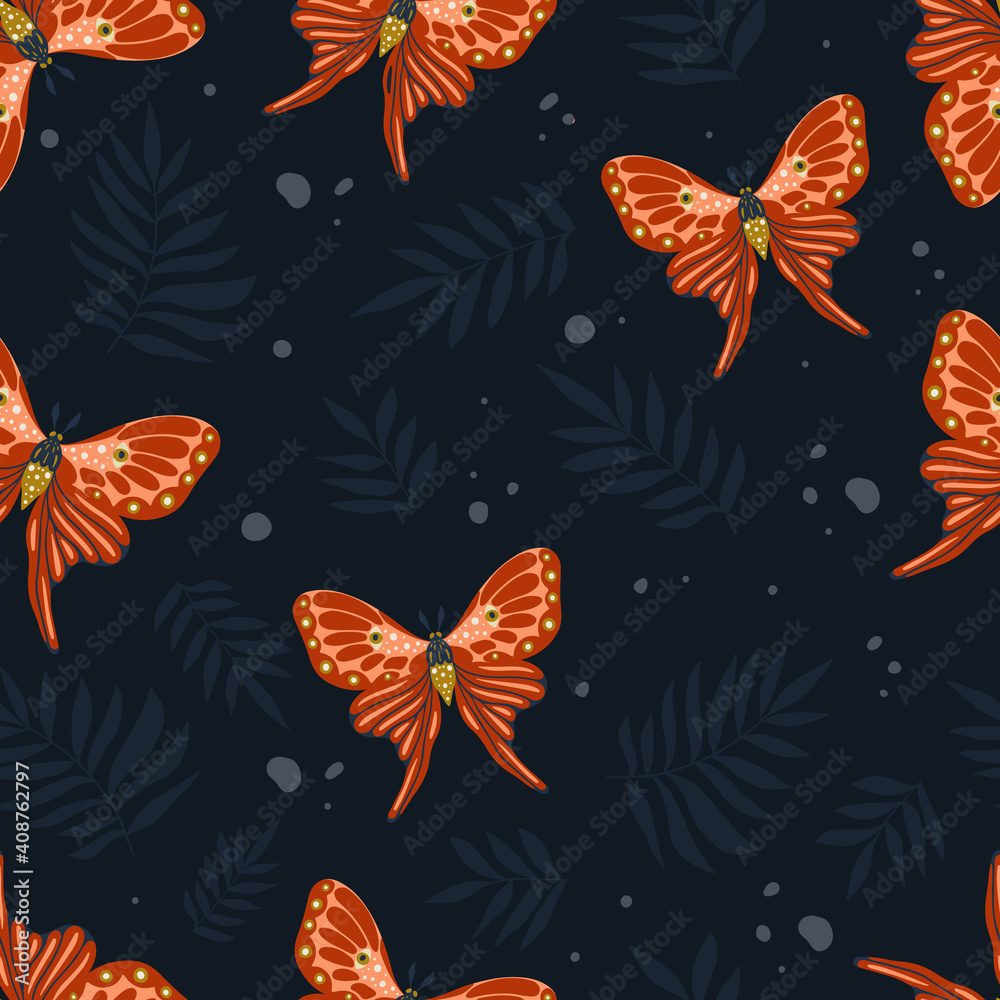 Seamless pattern of butterfly. Decoration print for surface pattern