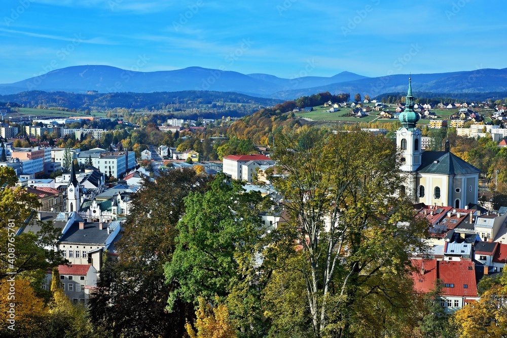 Czech Republic-Autumn view of town Trutnov