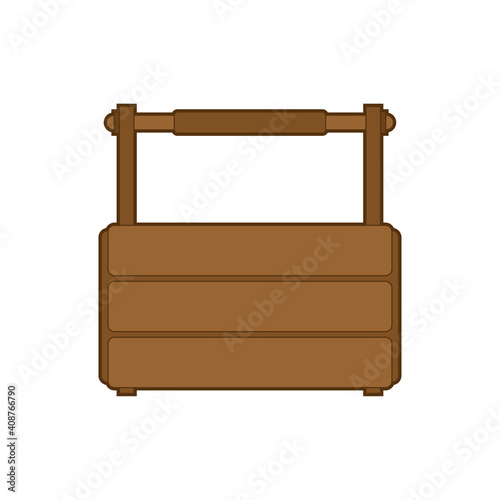 Fototapeta Naklejka Na Ścianę i Meble -  Empty toolbox. wooden tool box. vector illustration