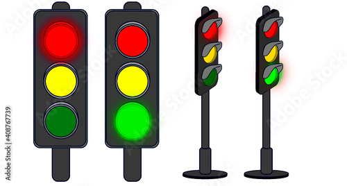 traffic lights isolated on white
stop and go