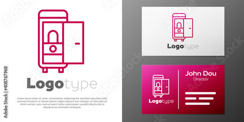Logotype line Toilet in the train car icon isolated on white background. Logo design template element. Vector.