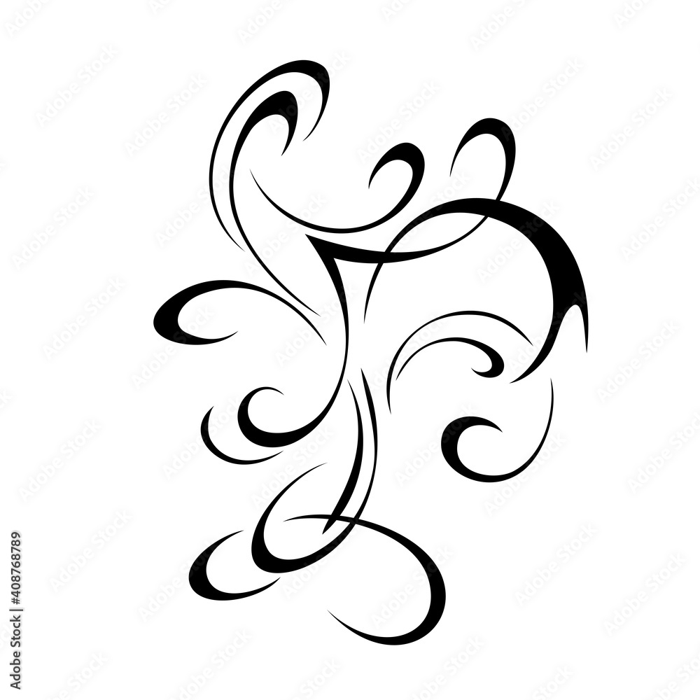 ornament 1487. unique decorative abstract ornament with curls in black lines on a white background ornament 1487. unique decorative abstract ornament with curls in black lines on a white background