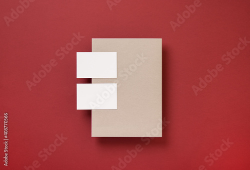 Notebook with personal and business name and business cards