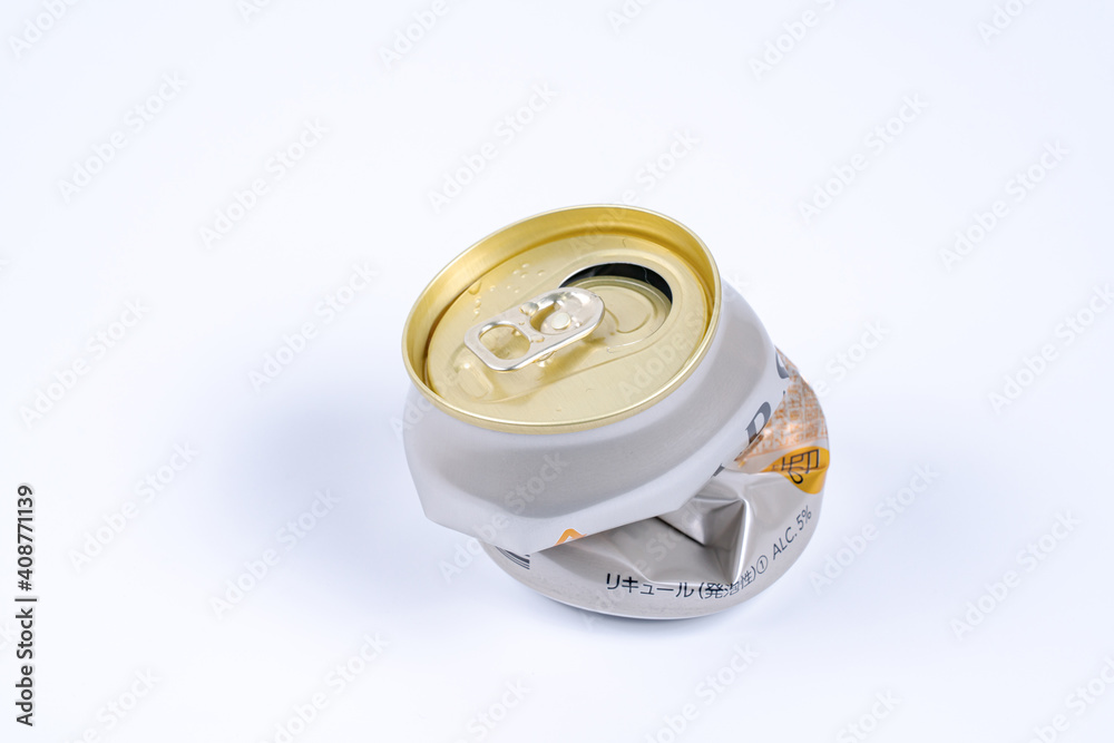 Empty can that was crushed after drinking Empty can that was crushed after drinking