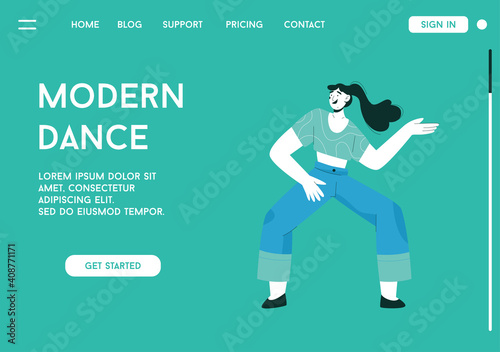 Vector landing page of Modern Dance concept
