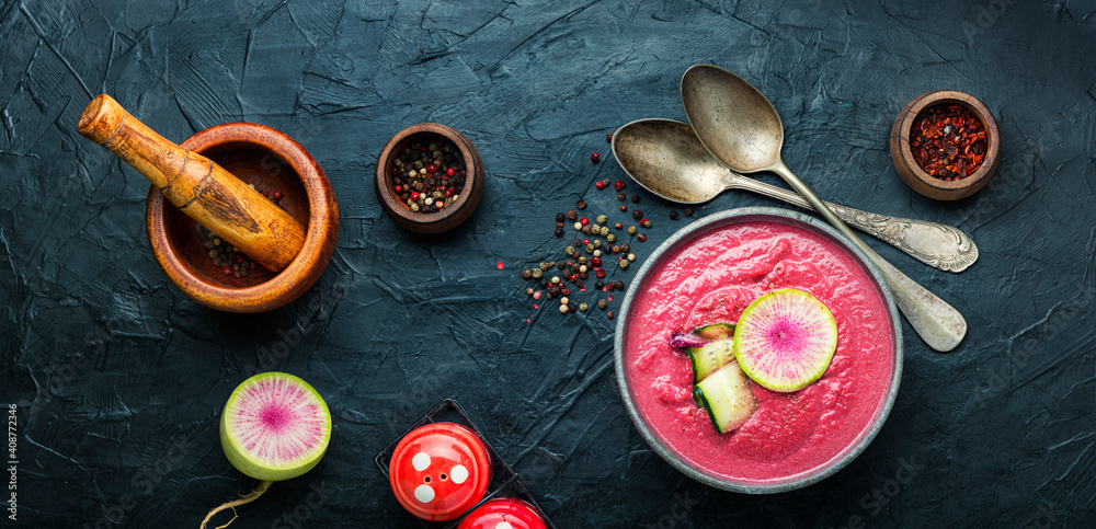 Fototapeta premium Beetroot cream soup