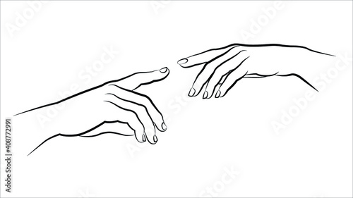 hands line shapes of couple man and woman