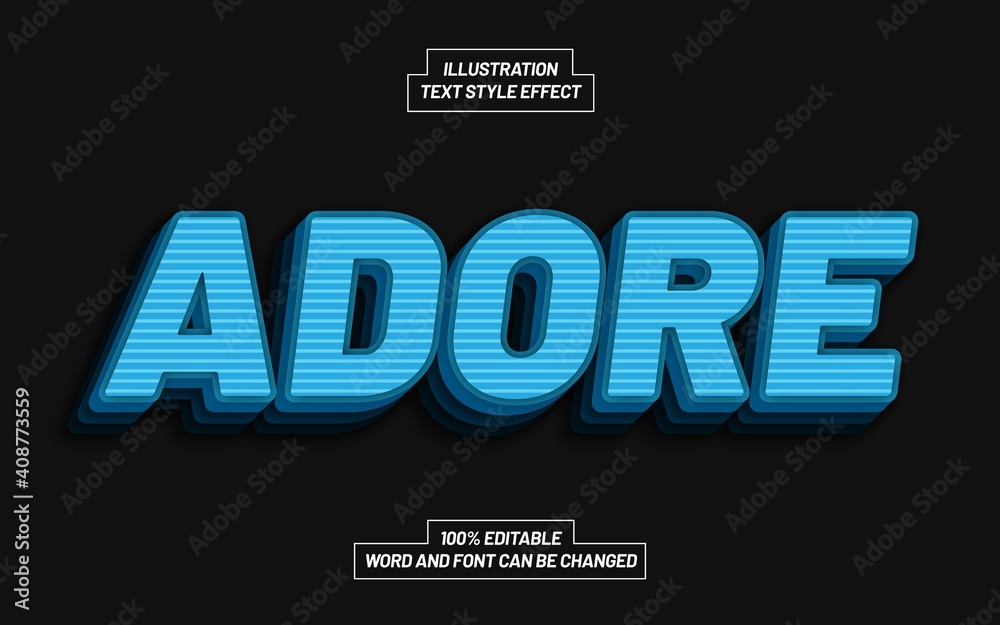 Adore 3D Bold Text Style Effect