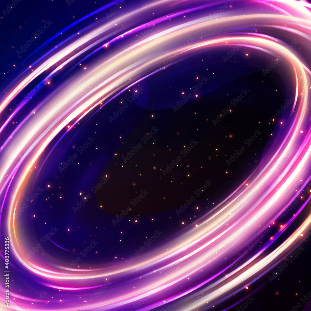 Obraz premium Surreal background 3d illustration of cosmos planets with liquid digital art texture in dark space with stars and beautiful colors of universe