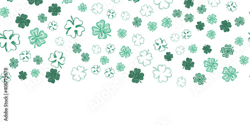 Clover set. Patrick's day. Hand drawn style. Vector illustration. 