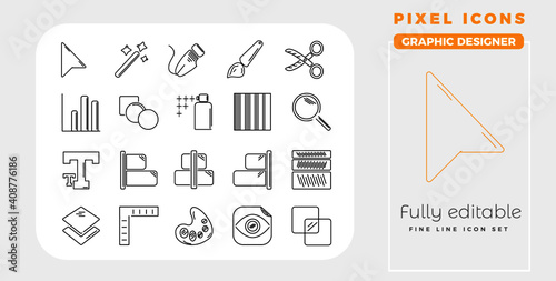 Pixel Icons - Grafik-Designer Symbole Edition