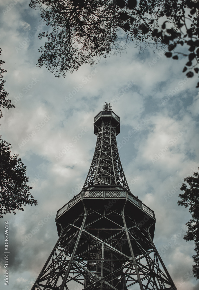 Prague, Czech Republic : Observation tower on Petrshin hill in Prague