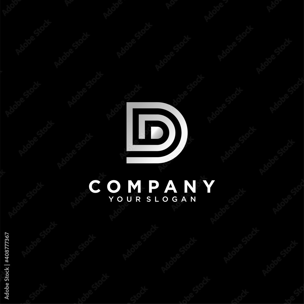 Set of letter d logo collection with silver colour, modern concept. for business and company. Premium Vector. part 5